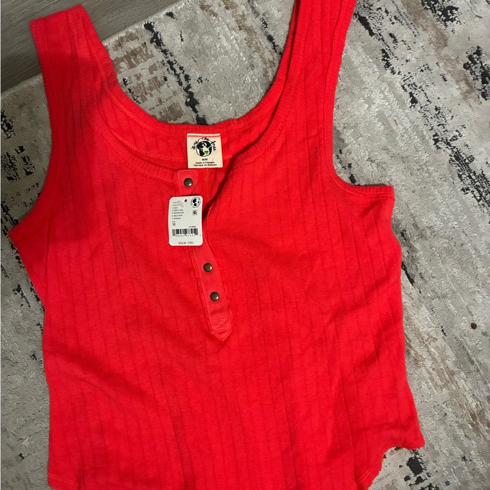 We The Free Scarlet Ribbed Tank Top